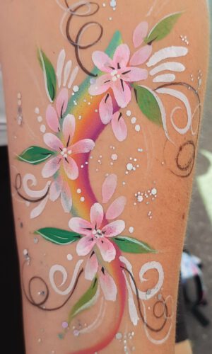 Blumen mit Regenbogen