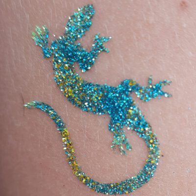 Eidechse_Glitzertattoo